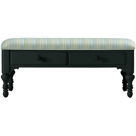 Bed End Bench Upholstered in Seaside Summer Fabric